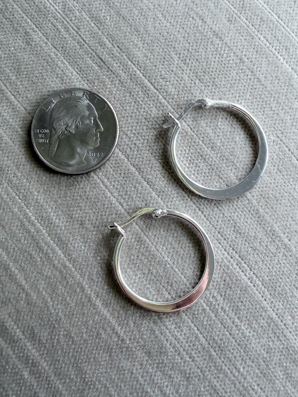 Tapered Sterling Silver Hoop Earrings